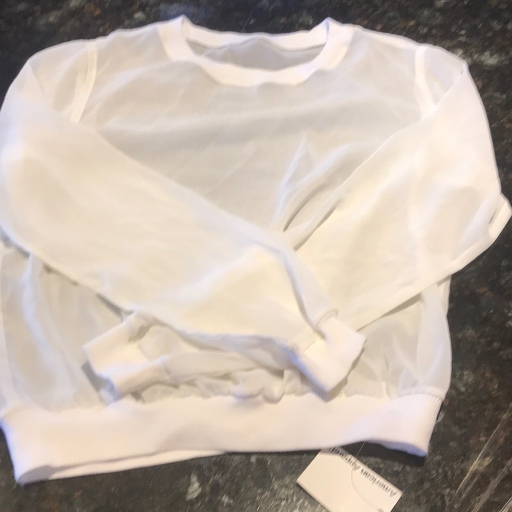 American apparel chiffon crew neck pullover